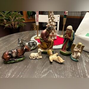 Vintage nativity scene set.